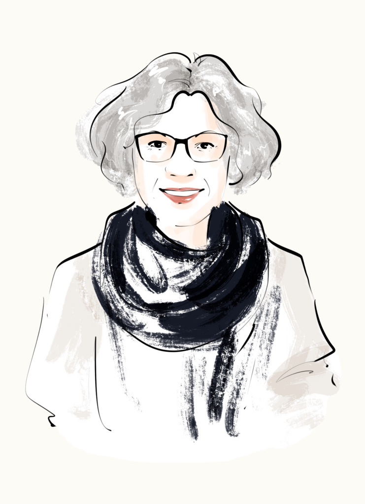 Illustration von Charlotte Bucher, Spezialistin für Kanzleiorganisation und Mandanten-Onboarding in der Steuerkanzlei Kerstin Goetz.